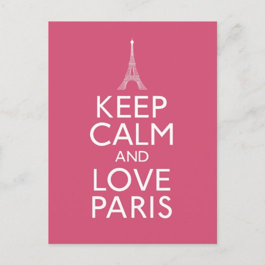 Keep Calm and Love Paris Briefkaart (Voorkant)