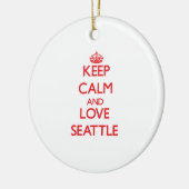 Keep Calm and Love Seattle Keramisch Ornament (Links)