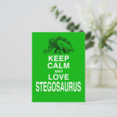 Keep Calm and Love Stegosaurus dinosaur design Briefkaart (Staand voorkant)