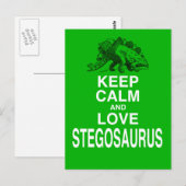 Keep Calm and Love Stegosaurus dinosaur design Briefkaart (Voorkant / Achterkant)