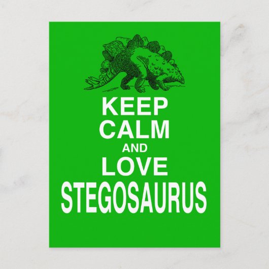 Keep Calm and Love Stegosaurus dinosaur design Briefkaart (Voorkant)