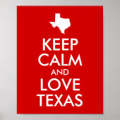 Keep Calm and Love Texas Poster (Voorkant)