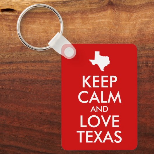Keep Calm and Love Texas Sleutelhanger (Voorkant)