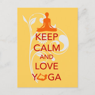 Keep Calm and Love Yoga - uniek leuk design Briefkaart