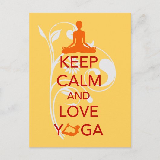 Keep Calm and Love Yoga - uniek leuk design Briefkaart (Voorkant)