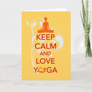 Keep Calm and Love Yoga - uniek leuk design Kaart