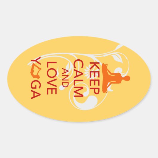 Keep Calm and Love Yoga - uniek leuk design Ovale Sticker (Voorkant)
