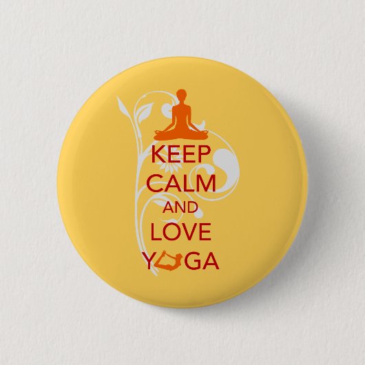 Keep Calm and Love Yoga - uniek, leuk ontwerp Ronde Button 5,7 Cm (Voorkant)