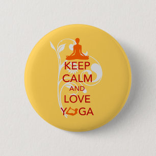 Keep Calm and Love Yoga - uniek, leuk ontwerp Ronde Button 5,7 Cm