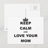 KEEP CALM AND LOVE YOUR MOM.png Briefkaart (Voorkant / Achterkant)