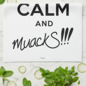 Keep Calm and mackS!!!-Zwart Tekst Theedoek (Gevouwen)