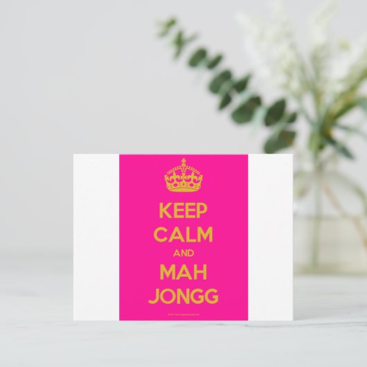 Keep-Calm-And-Mah-Jongg.pdf Briefkaart (Staand voorkant)