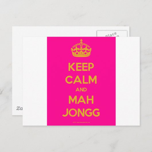 Keep-Calm-And-Mah-Jongg.pdf Briefkaart (Voorkant / Achterkant)