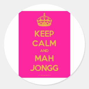 Keep-Calm-And-Mah-Jongg.pdf Ronde Sticker