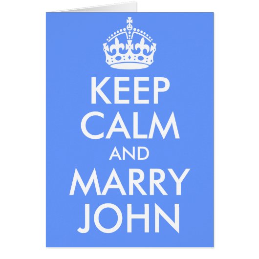 Keep Calm and Marry John Kaart (Voorkant)