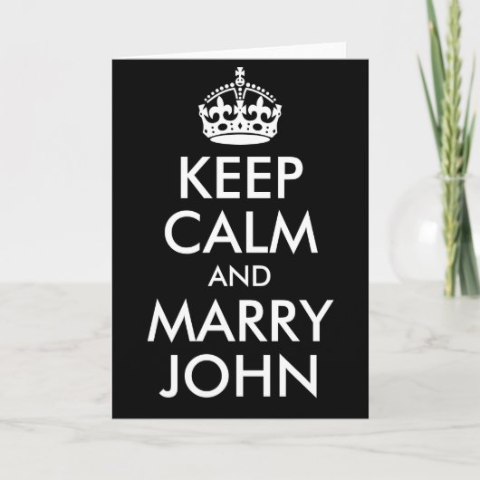 Keep Calm and Marry John Kaart (Voorkant)