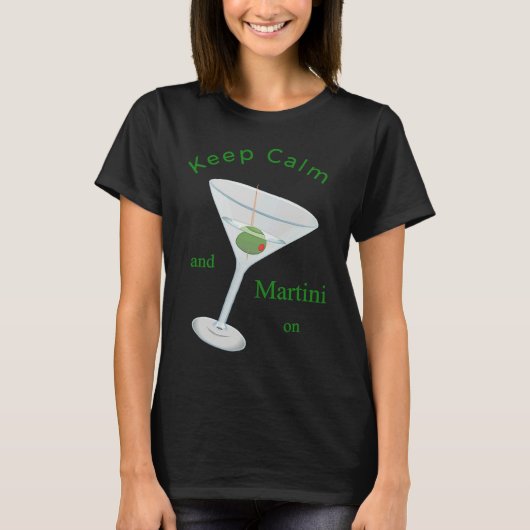 Keep Calm and Martini On Apparel Classic Cocktail T-shirt (Voorkant)