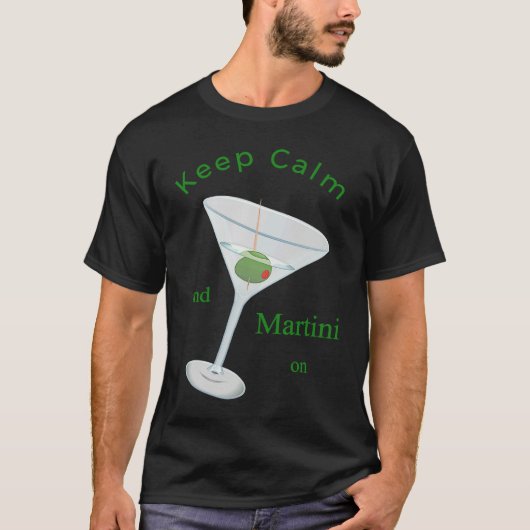Keep Calm and Martini On Apparel Classic Cocktail T-shirt (Voorkant)