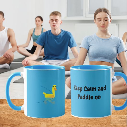 Keep Calm and Paddle On Cute Motivational Ducks Mok