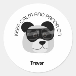 Keep Calm and Panda On Ronde Sticker