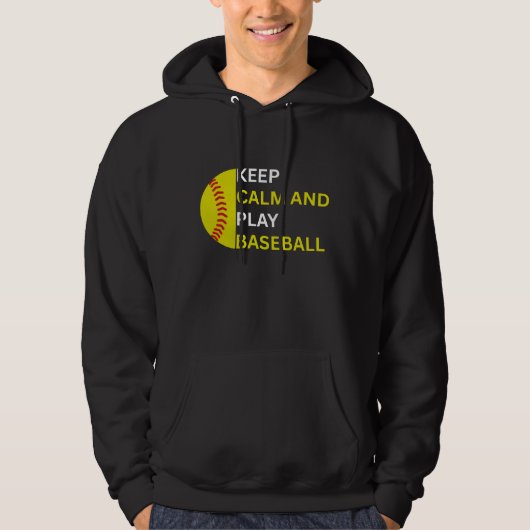 Keep Calm and Play Baseball Hoodie (Voorkant)