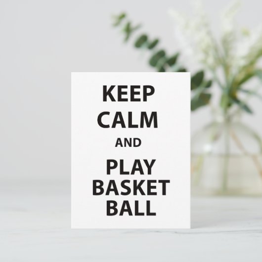 Keep Calm and Play Basketball Briefkaart (Staand voorkant)