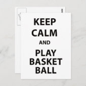 Keep Calm and Play Basketball Briefkaart (Voorkant / Achterkant)