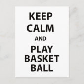 Keep Calm and Play Basketball Briefkaart (Voorkant)
