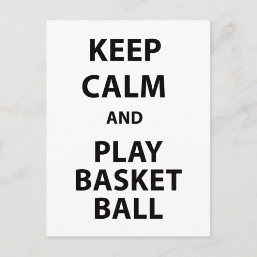 Keep Calm and Play Basketball Briefkaart (Voorkant)
