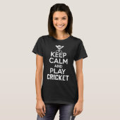 Keep Calm And Play Cricket 2  T-shirt (Voorkant volledig)