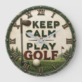 Keep Calm and Play Golf Grote Klok
