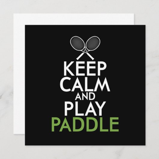 Keep Calm And Play Paddle Kaart (Voorkant / Achterkant)