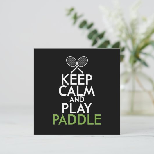 Keep Calm And Play Paddle Kaart (Staand voorkant)