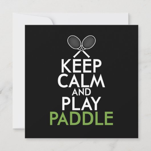 Keep Calm And Play Paddle Kaart (Voorkant)