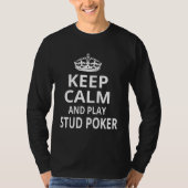 Keep Calm and Play Stud Poker Retro Stud Poker T-shirt (Voorkant)