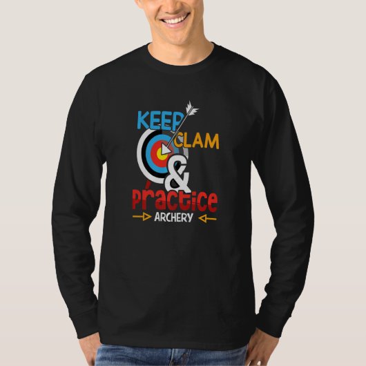 Keep calm and practice archery outfit Premium T-shirt (Voorkant)