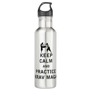 Keep Calm and Practice Krav Maga - Israel IDF Waterfles