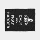 Keep Calm And Pray Harder Fleece Deken (Voorkant (Horizontaal))