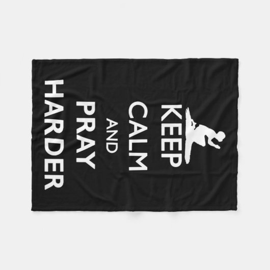 Keep Calm And Pray Harder  Fleece Deken (Voorkant (Horizontaal))