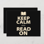 Keep Calm and Read On Book Briefkaart (Voorkant / Achterkant)