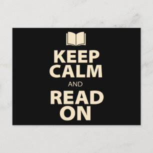 Keep Calm and Read On Book Briefkaart