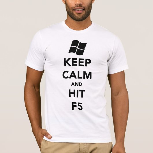 "Keep Calm and Refresh" A.A. Stijl T-shirt (Voorkant)
