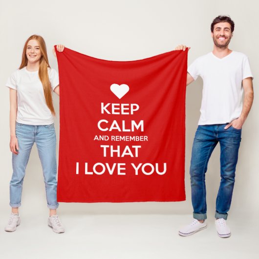 Keep Calm and Remember that I love you Fleece Deken (In situ)