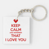 Keep Calm and Remember that I love you Sleutelhanger (Achterkant)