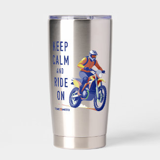 Keep Calm and Ride On Dirt Bike Insulated Tumbler Geïsoleerde Drinkbeker