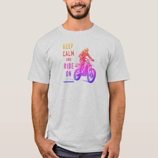 Keep Calm and Ride On Dirt Bike T-Shirt (Voorkant)