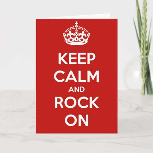 Keep Calm and Rock On Birthday Kaart (Voorkant)