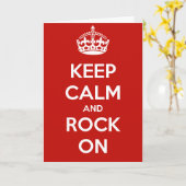 Keep Calm and Rock On Birthday Kaart (Gele Bloem)