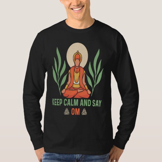 Keep Calm and Say OM Yoga  1 T-shirt (Voorkant)