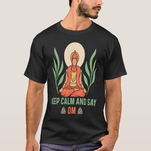 Keep Calm and Say OM Yoga  1 T-shirt (Voorkant)